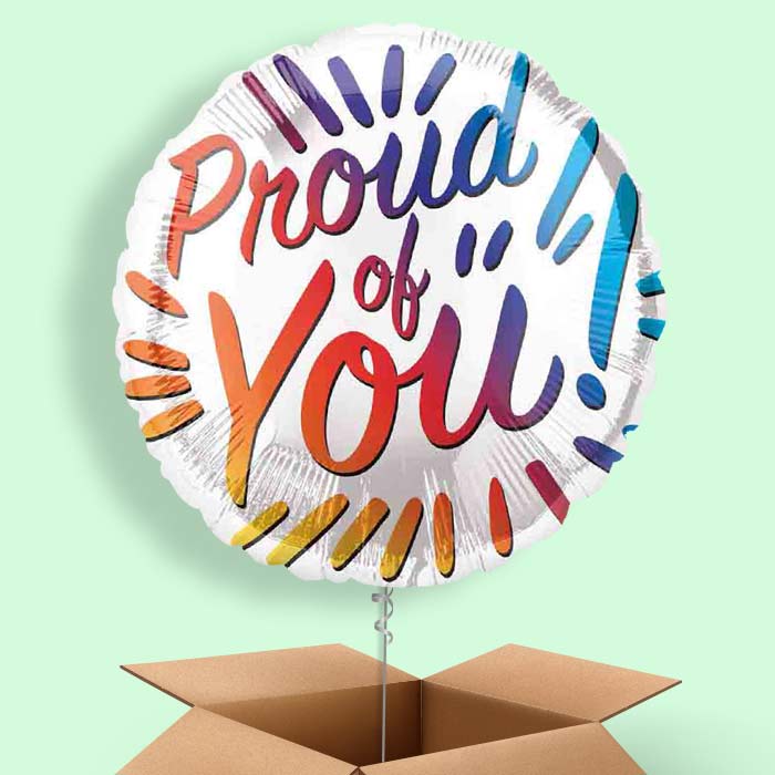 Proud Of You Rainbow Helium Balloon in a Box - 1 Balloon | Party Save Smile