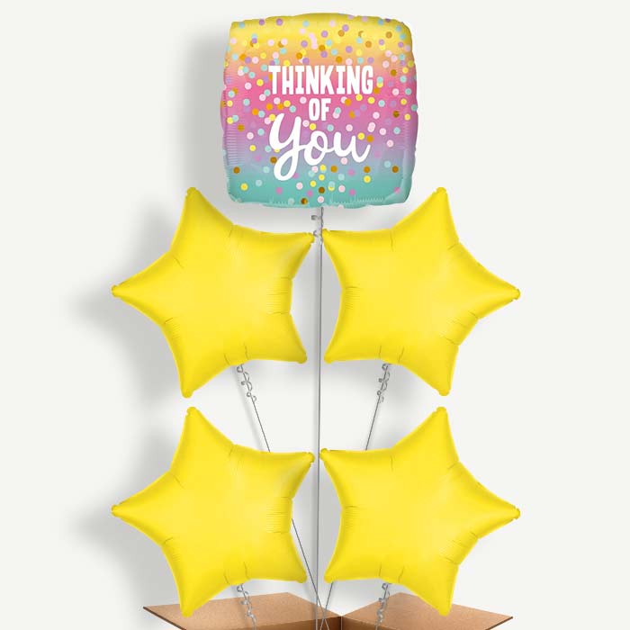 Thinking of You Pastel Dots Helium Balloon Cluster  | Party Save Smile