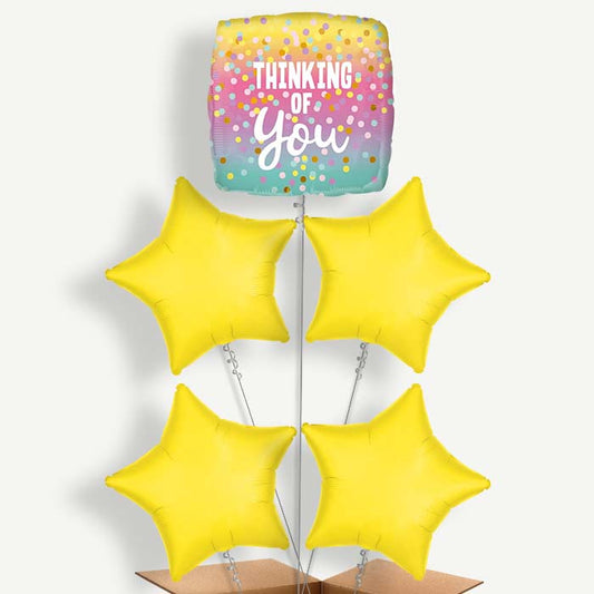 Thinking of You Pastel Dots Helium Balloon Cluster  | Party Save Smile