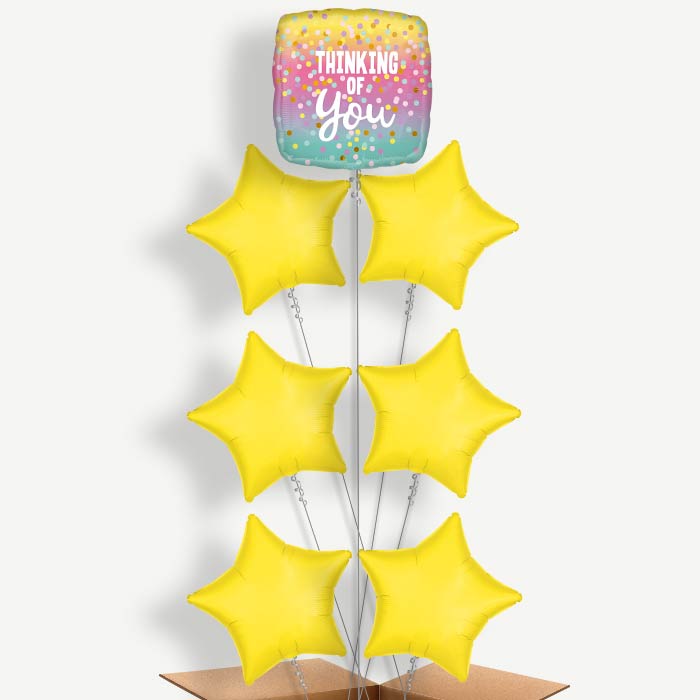 Thinking of You Pastel Dots Helium Balloon Arrangement | Party Save Smile