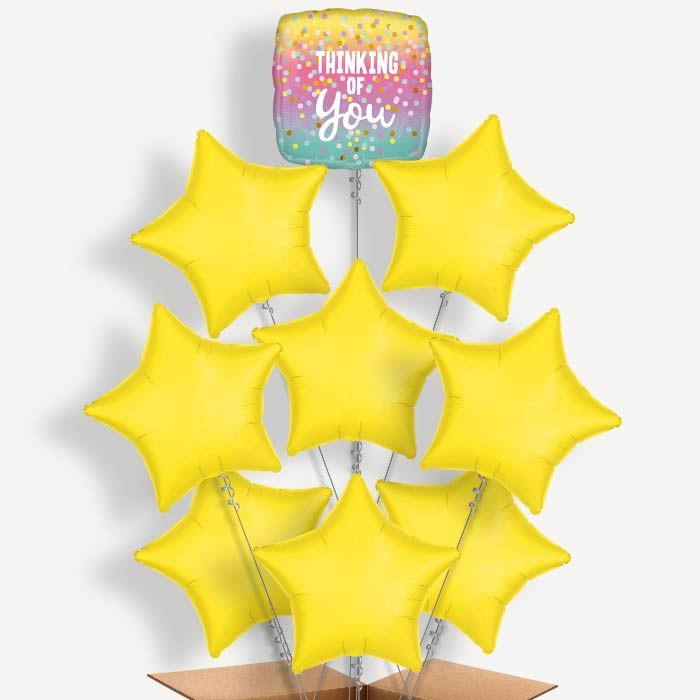 Thinking of You Pastel Dots Helium Balloon Bundle | Party Save Smile