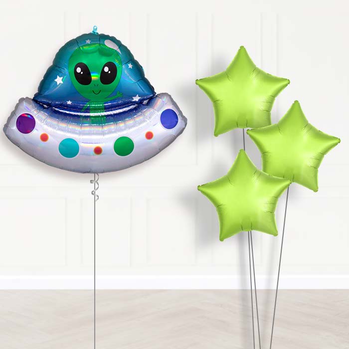 Alien Spaceship Balloon Bouquet Delivery - Plain Bouquet | Party Save Smile
