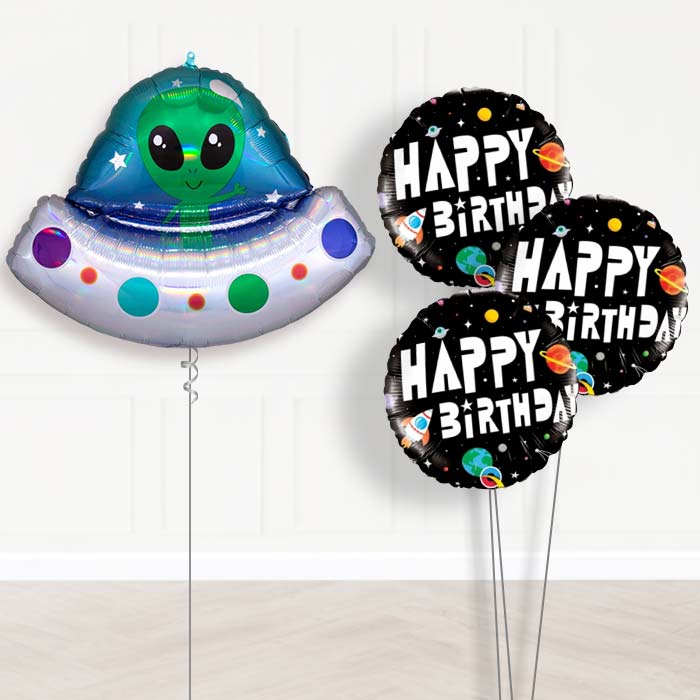 Alien Spaceship Balloon Bouquet Delivery - Themed Bouquet | Party Save Smile