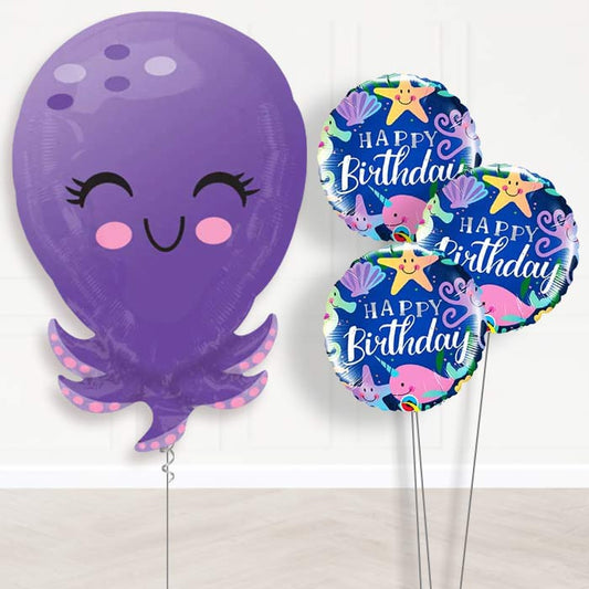 Octopus Helium Balloon Bouquet Delivered - Themed Bouquet | Party Save Smile