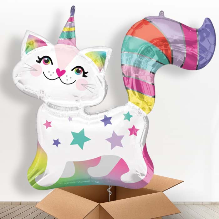Giant Caticorn Helium Balloon in a Box - Giant Balloon | Party Save Smile