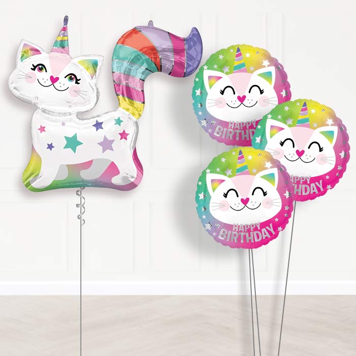 Giant Caticorn Balloon Bouquet Delivery - Themed Bouquet | Party Save Smile