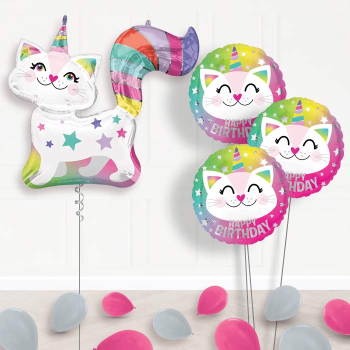 Giant Caticorn Balloon Bouquet Delivery - Themed Bouquet and Latex | Party Save Smile