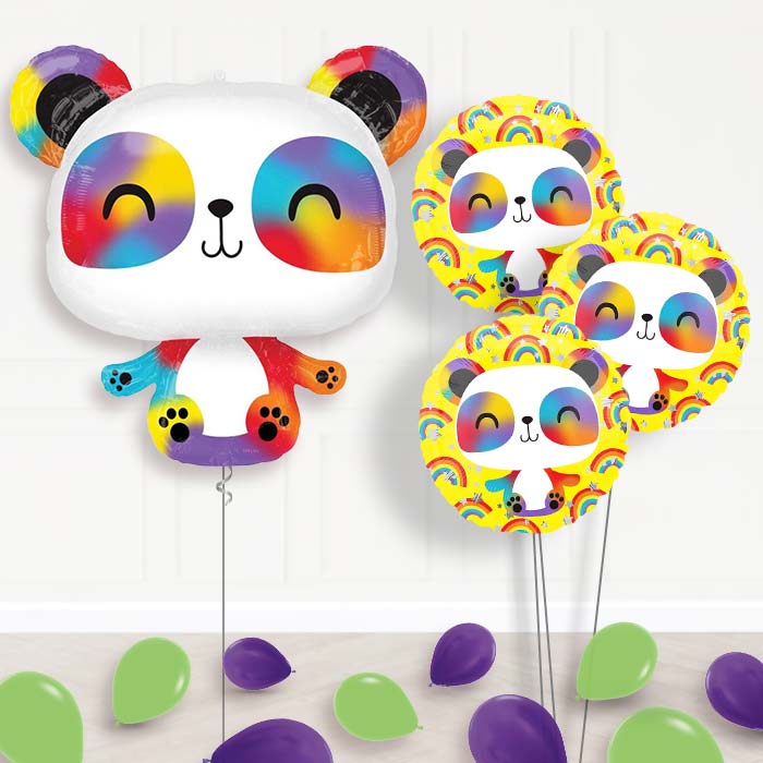 Panda Helium Balloon Bouquet Delivered - Themed Bouquet and Latex | Party Save Smile