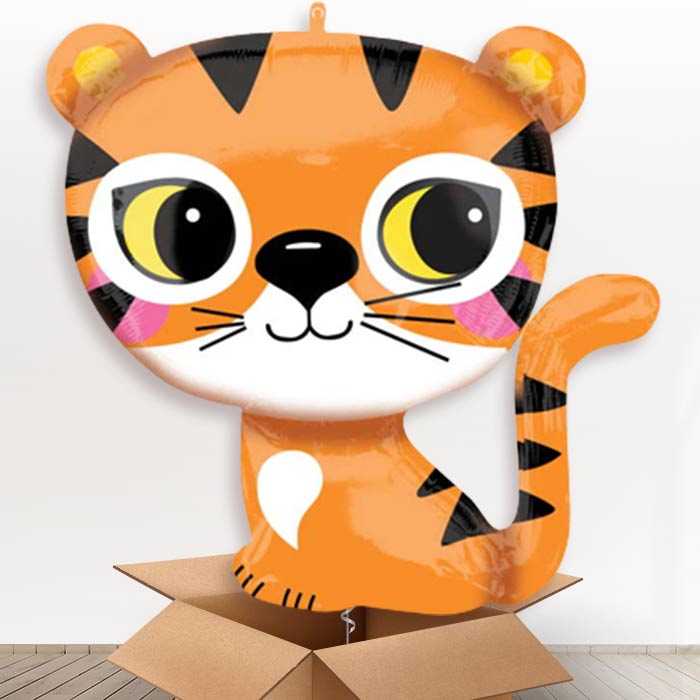 Cute Tiger Balloons in a Box - Giant Balloon | Party Save Smile