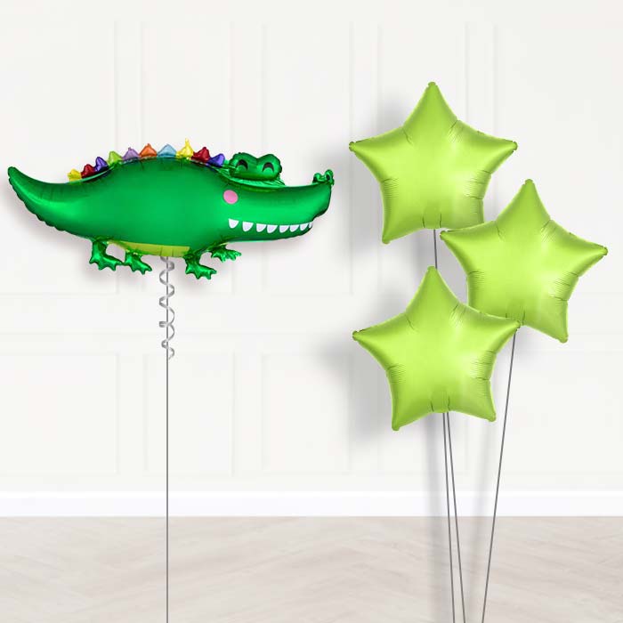 Alligator Helium Balloon Bouquet Delivered - Plain Bouquet | Party Save Smile