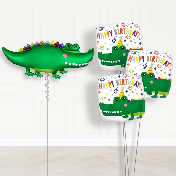 Alligator Helium Balloon Bouquet Delivered - Themed Bouquet | Party Save Smile