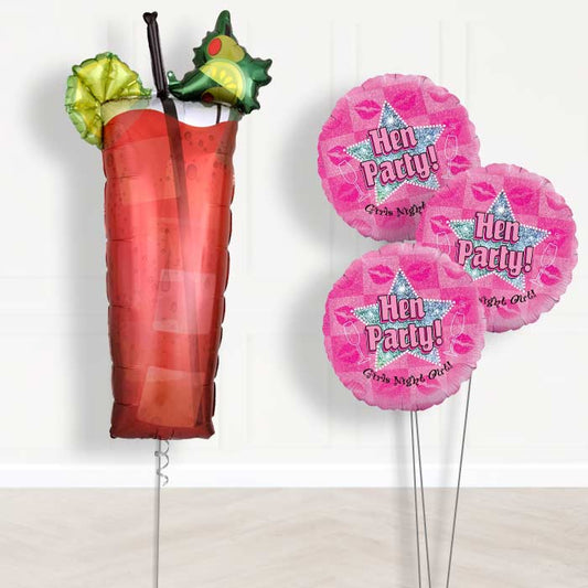 Hen Party Bloody Mary Cocktail Balloon Bouquet Delivery - Themed Bouquet | Party Save Smile