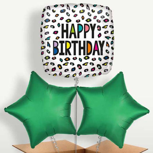 Leopard Print Happy Birthday Balloon Bunches | Party Save Smile