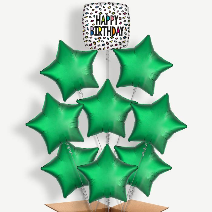 Leopard Print Happy Birthday Helium Balloon Bundle | Party Save Smile