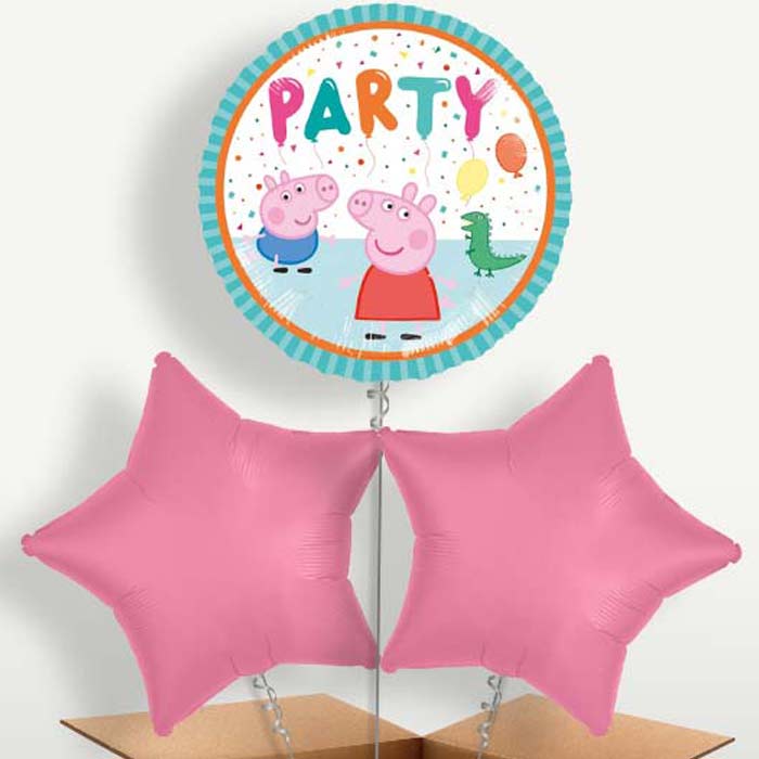 Peppa Pig Party Balloon Bunch inflated with Helium | Party Save Smile