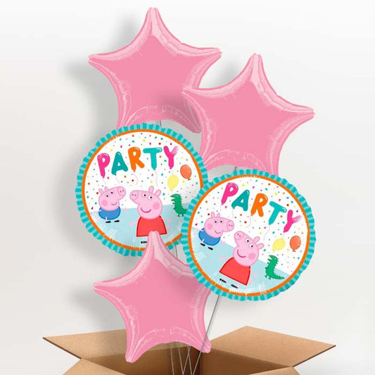 Peppa Pig Helium Balloons Delivered in a Box - 5 Balloon | Party Save Smile