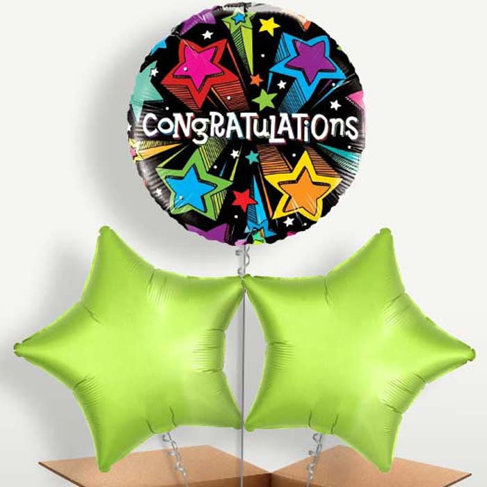 Congratulations Colourful Stars Bunch of Balloons | Party Save Smile