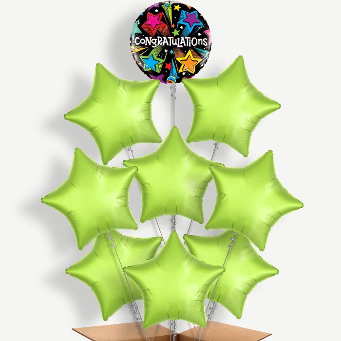 Congratulations Colourful Stars Helium Balloon Bundle | Party Save Smile