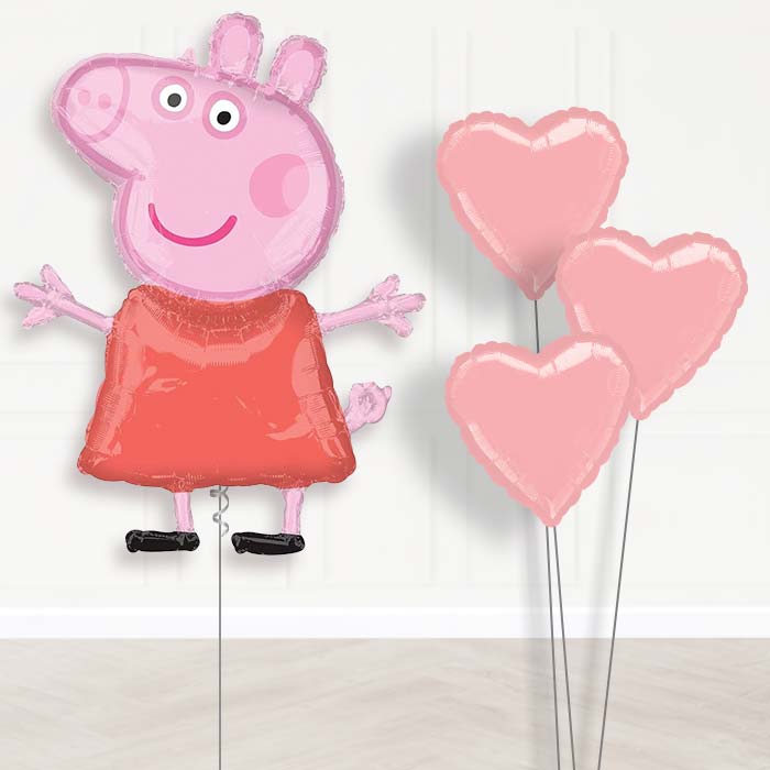 Peppa Pig Inflated Helium Balloons Delivered - Plain Bouquet | Party Save Smile