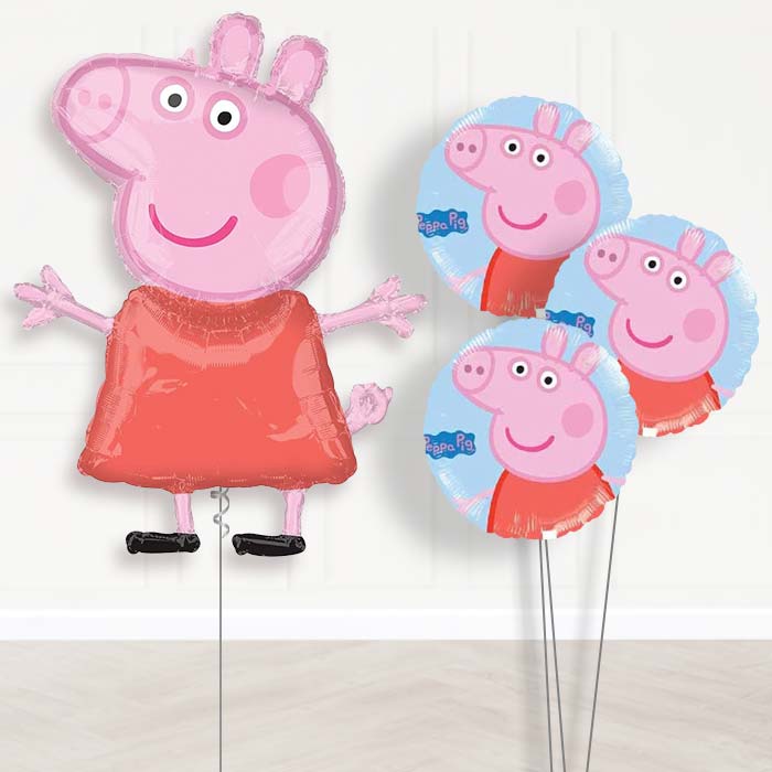 Peppa Pig Inflated Helium Balloons Delivered - Themed Bouquet | Party Save Smile