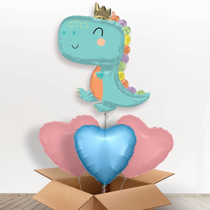 Baby Dinosaur Helium Balloon in a Box - With 3 Plain Balloons | Party Save Smile