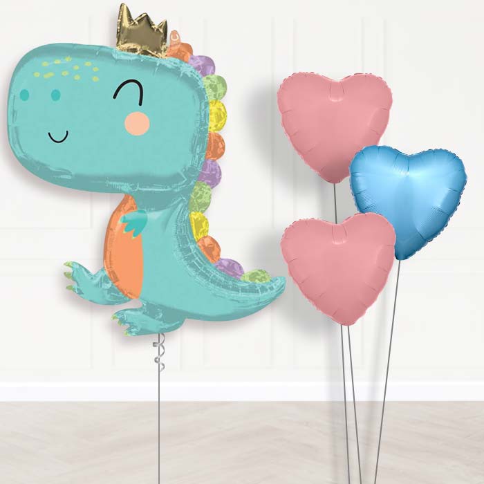 Baby Dinosaur Helium Balloon Bouquet - Plain Bouquet | Party Save Smile
