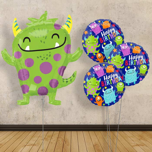 Green Monster Balloon Bouquet Delivery - Themed Bouquet | Party Save Smile