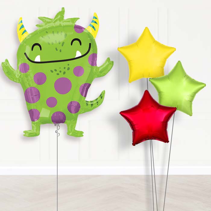 Green Monster Balloon Bouquet Delivery - Plain Bouquet | Party Save Smile