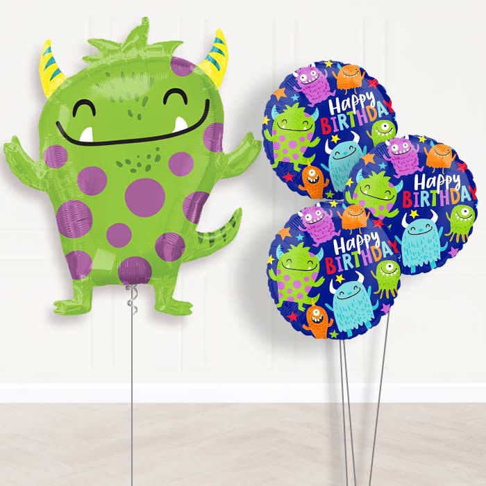 Green Monster Balloon Bouquet Delivery - Themed Bouquet | Party Save Smile