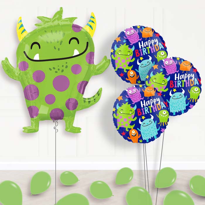 Green Monster Balloon Bouquet Delivery - Themed Bouquet and Latex | Party Save Smile