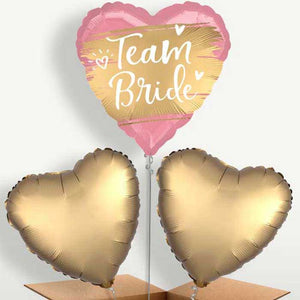 Satin Gold Team Bride Helium Bunch of Balloons (Trio)
