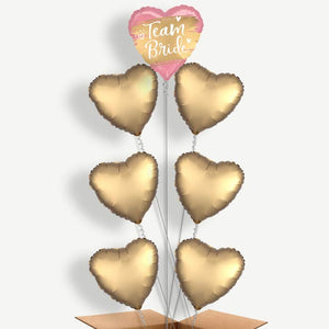Satin Gold Team Bride 7 Helium Balloon Arrangement