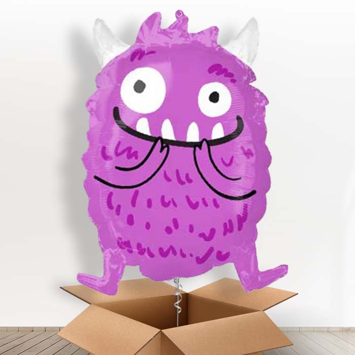 Purple Monster Helium Balloon in a Box - Giant Balloon | Party Save Smile