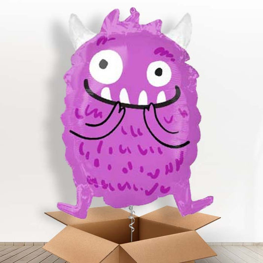 Purple Monster Helium Balloon in a Box - Giant Balloon | Party Save Smile