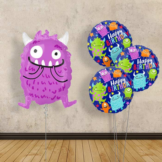 Purple Monster Balloon Bouquet Delivery - Themed Bouquet | Party Save Smile