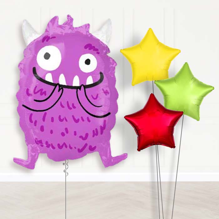 Purple Monster Balloon Bouquet Delivery - Plain Bouquet | Party Save Smile