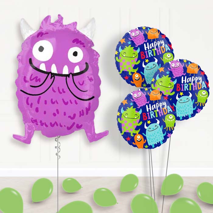 Purple Monster Balloon Bouquet Delivery - Themed Bouquet and Latex | Party Save Smile