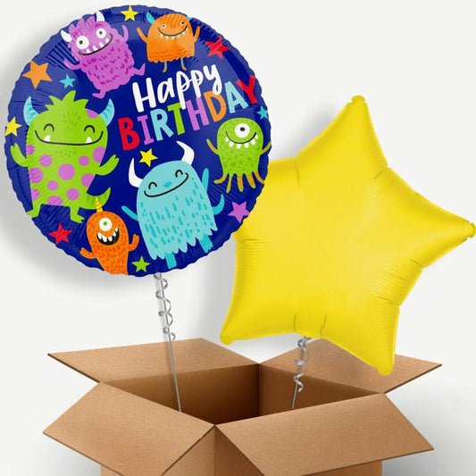 Little Monsters Happy Birthday Helium Balloon Pair | Party Save Smile