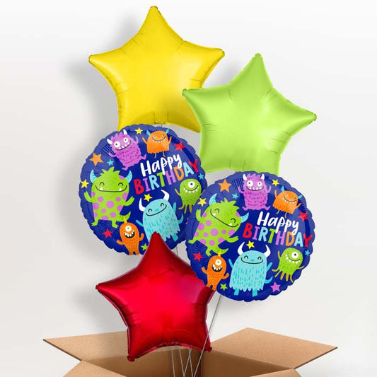 Little Monsters Happy Birthday Helium Balloon in a Box - 5 Balloon | Party Save Smile