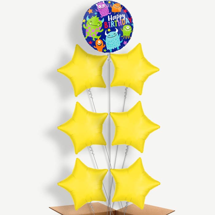 Little Monsters Happy Birthday Helium Balloon Arrangement | Party Save Smile