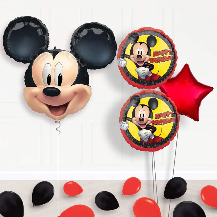 Giant Mickey Mouse Forever Balloon Bouquet Delivery-Giant Balloon + 2 Themed Balloons + 1 Plain Balloon + Mini Balloons 
