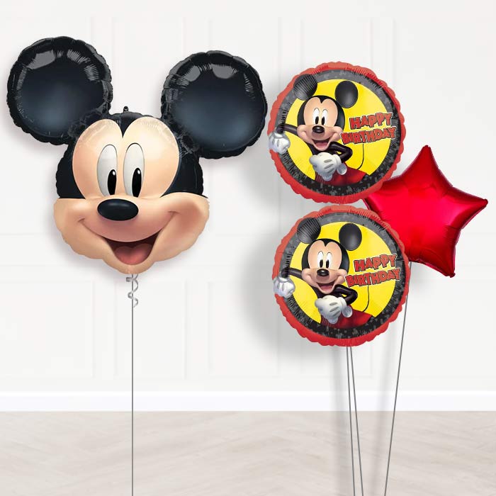 Giant Mickey Mouse Forever Balloon Bouquet Delivery-Giant Balloon + 2 Themed Balloons + 1 Plain Balloon 