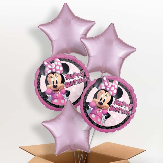 Minnie Mouse Forever Happy Birthday Helium Balloon in a Box - 5 Balloons | Party Save Smile