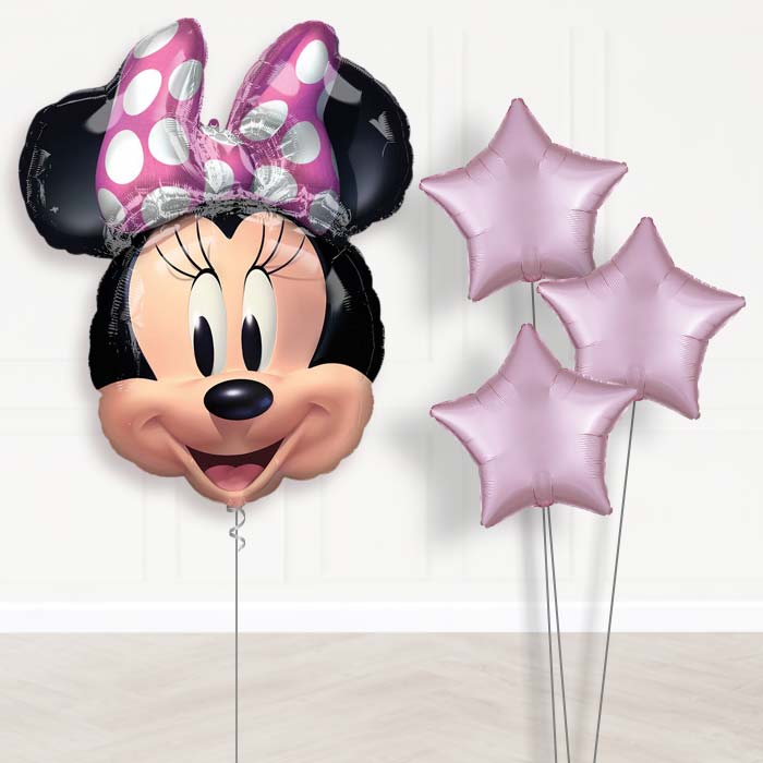 Giant Minnie Mouse Forever Balloon Bouquet Delivery - 1 x Giant Balloon with Plain Bouquet | Party Save Smile