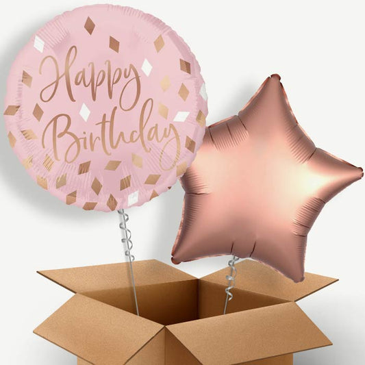 Blush Birthday Helium Balloon Duo | Party Save Smile