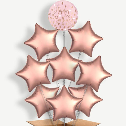 Blush Birthday Balloon Bundle Inflated with Helium | Party Save Smile