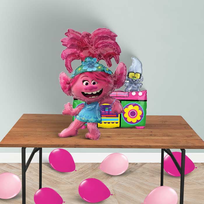 Trolls World Tour Poppy Sitter Balloon Package Delivered - Sitter Balloon and Latex | Party Save Smile