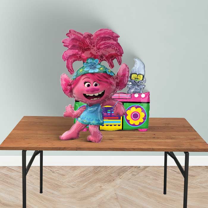 Trolls World Tour Poppy Sitter Balloon Package Delivered - Sitter Balloon | Party Save Smile