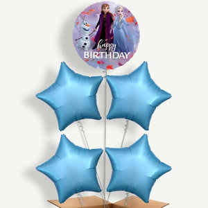 Disney Frozen Leaves Birthday 5 Helium Cluster Balloons