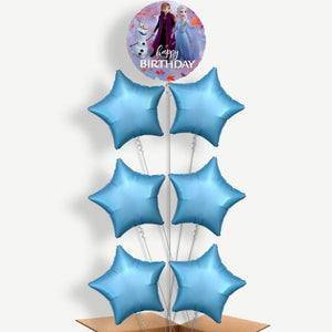 Disney Frozen Leaves Birthday 7 Helium Balloon Arrangement